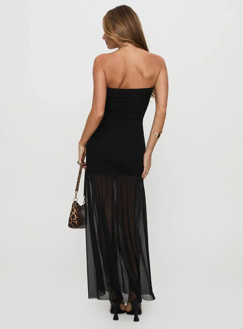 Decadent Strapless Maxi Dress Black Tall