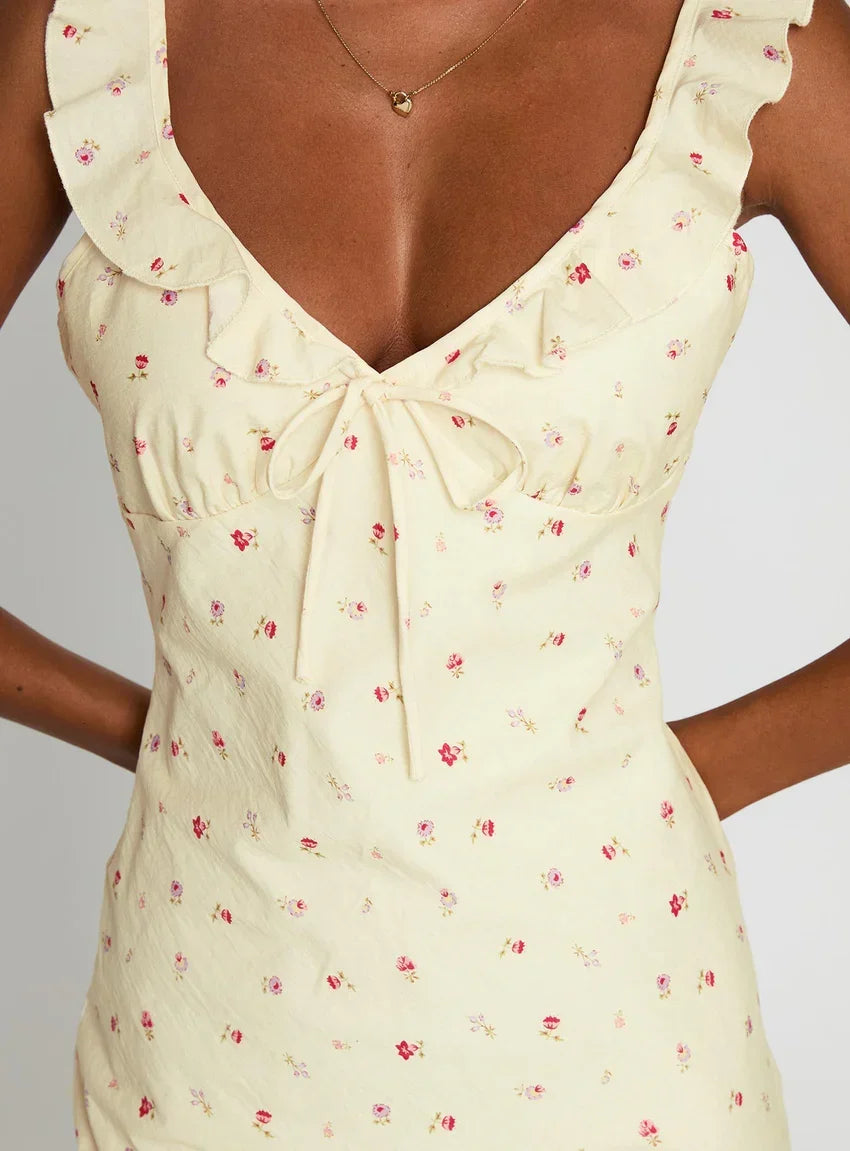 Tattoo Kisses Frill Mini Dress Floral