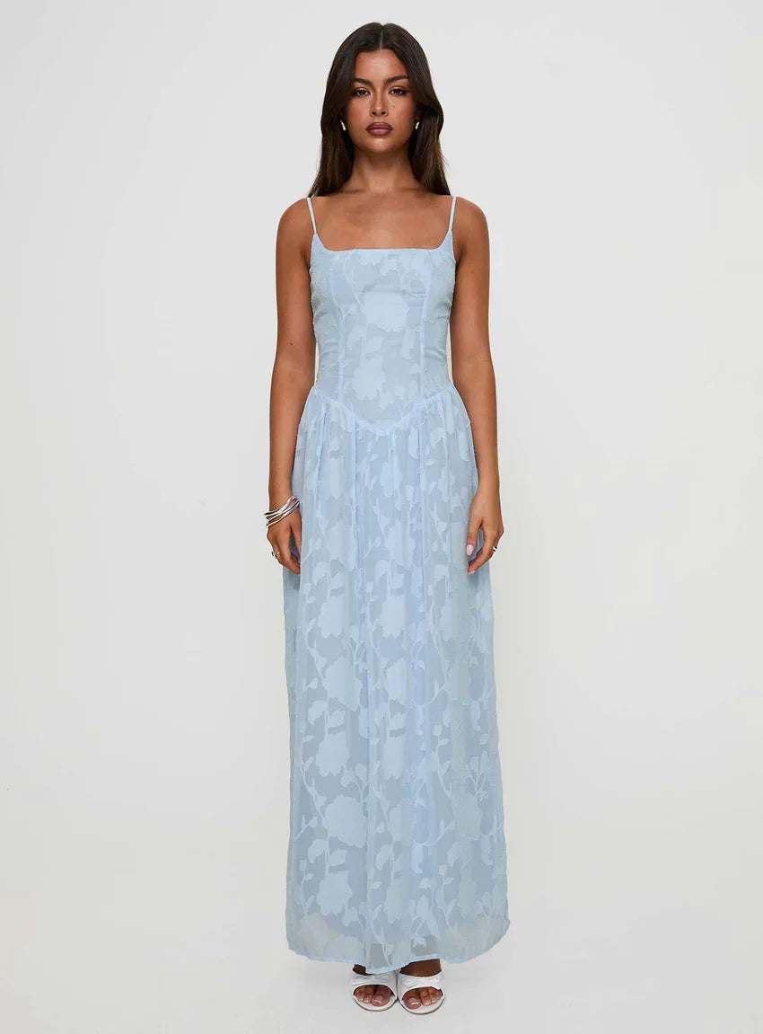 Angeleina Maxi Dress Blue Floral