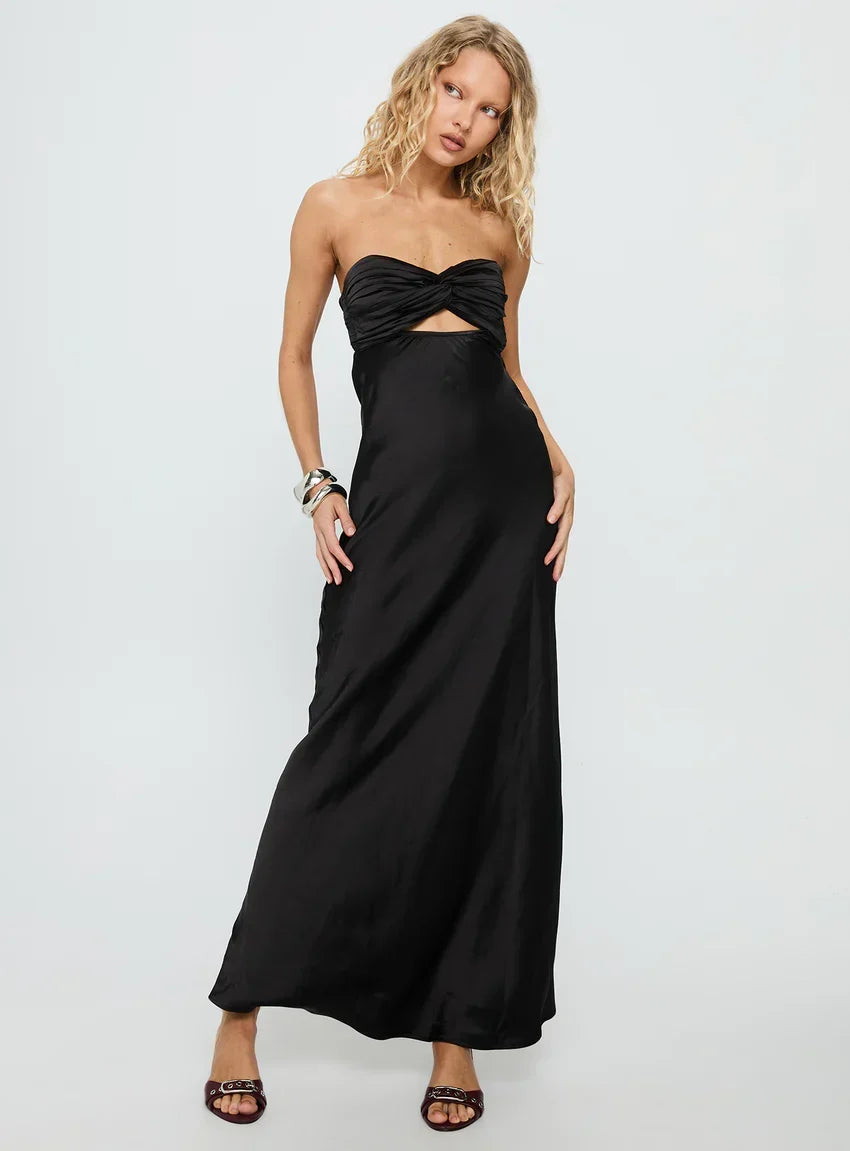 Faviola Strapless Maxi Dress Black