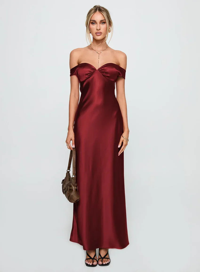 Heartthrobs Off The Shoulder Maxi Dress Red